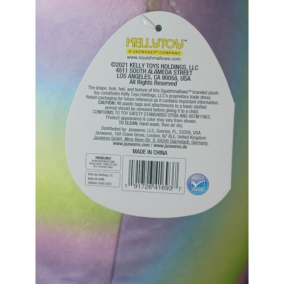 HONEYDEW Chameleon Squishmallow 16" 2021 NWT Lizard Plush Rainbow Stripe - Picture 8 of 8